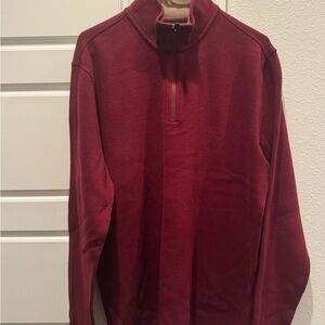 Eddie Bauer Men's Zip-Up Sweater in Deep Red